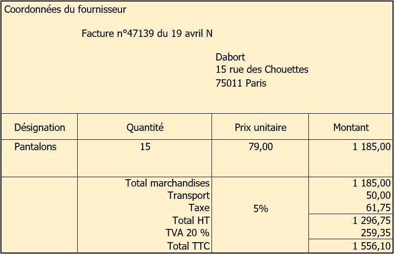 Facture de doit et d'avoir  21 Exercices  monbtsmco